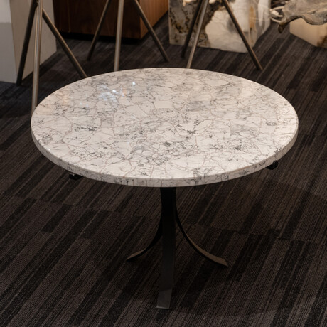 Genuine Large Polished Howlite Round Table Top // 27.2 lbs