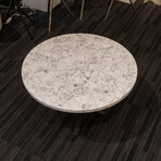 Genuine Large Polished Howlite Round Table Top // 27.2 lbs