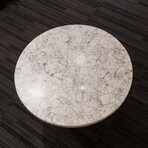 Genuine Large Polished Howlite Round Table Top // 27.2 lbs