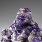 Genuine Polished Chevron Amethyst Buddha Carving // 1.4 lbs