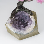 Custom Genuine Rose Quartz Clustered Gemstone Tree on Amethyst matrix // The Love Tree // v.1