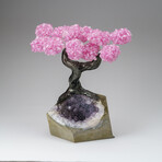 Custom Genuine Rose Quartz Clustered Gemstone Tree on Amethyst matrix // The Love Tree // v.1