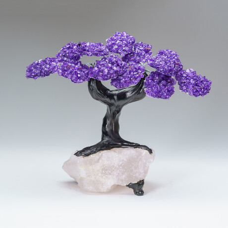 Custom Genuine Amethyst Clustered Gemstone Tree on Rose Quartz Matrix // The Protection Tree