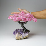 Custom Genuine Rose Quartz Clustered Gemstone Tree on Amethyst matrix // The Love Tree // v.5