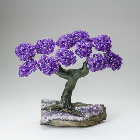 Custom Genuine Amethyst Clustered Gemstone Tree on Amethyst Matrix // The Protection Tree // v.8