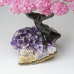 Custom Genuine Rose Quartz Clustered Gemstone Tree on Amethyst matrix // The Love Tree // v.5