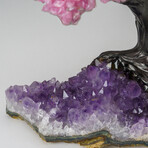 Custom Genuine Rose Quartz Clustered Gemstone Tree on Amethyst matrix // The Love Tree // v.7