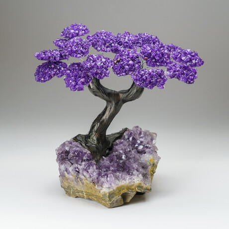 Custom Genuine Amethyst Clustered Gemstone Tree on Amethyst Matrix // The Protection Tree // v.3