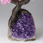 Custom Genuine Rose Quartz Clustered Gemstone Tree on Amethyst matrix // The Love Tree // v.3