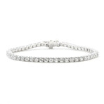 14K White Gold Natural Diamond Tennis Bracelet III // 7" // New