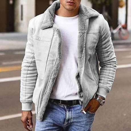 Classic Faux Leather Jacket // Gray (XS)