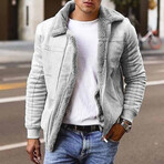 Classic Faux Leather Jacket // Gray (XL)