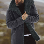 Faux Fur Lined Jacket // Gray (M)