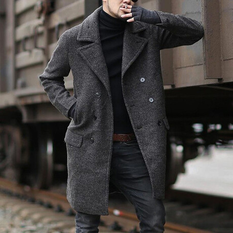 Double-Breasted Overcoat // Gray (XS)