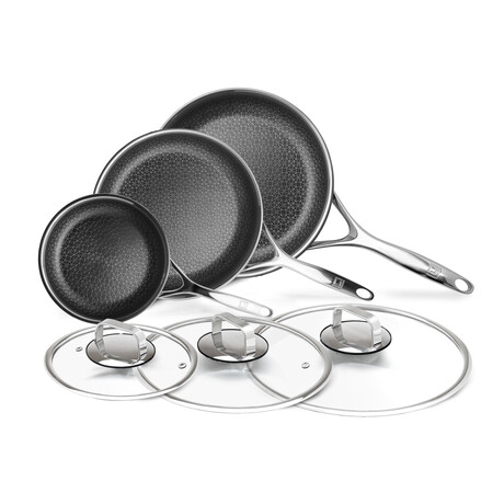 DiamondClad by Livwell // Hybrid Nonstick Frying Pan // Set of 6