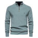 Quarter Zip w/ Logo Pullover // Blue (L)