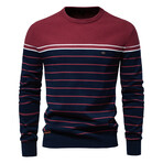 Blocked + Striped Sweater // Red (M)