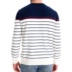 Blocked + Striped Sweater // Navy Blue (M)