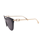 Fendi // FE40047I 01A Women´s Square Sunglasses // Black Gold + Dark Grey