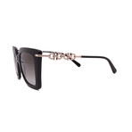 Salvatore Ferragamo // SF1041S 001 Women´s Square Sunglasses // Black Gold + Grey Gradient