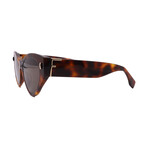 Fendi // FE40035I 53E Women´s Square Sunglasses // Dark Havana + Dark Brown