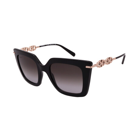 Salvatore Ferragamo // SF1041S 001 Women´s Square Sunglasses // Black Gold + Grey Gradient