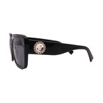 Versace // VE4384B GB1/87 Women´s Square Sunglasses // Black Gold + Grey