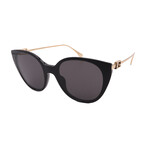 Fendi // FE40047I 01A Women´s Square Sunglasses // Black Gold + Dark Grey