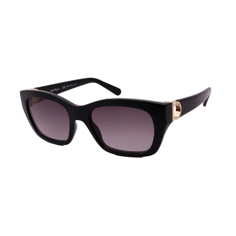 Salvatore Ferragamo // SF1012S 001 Women´s Square Sunglasses // Black + Grey Gradient