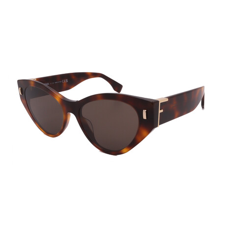 Fendi // FE40035I 53E Women´s Square Sunglasses // Dark Havana + Dark Brown