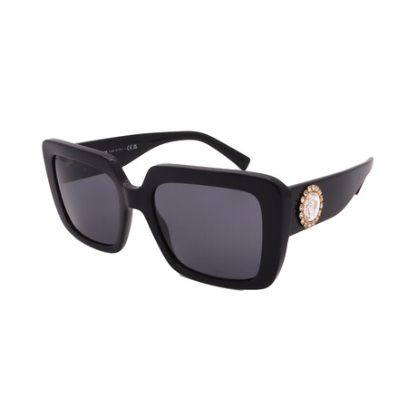 Versace // VE4384B GB1/87 Women´s Square Sunglasses // Black Gold + Grey