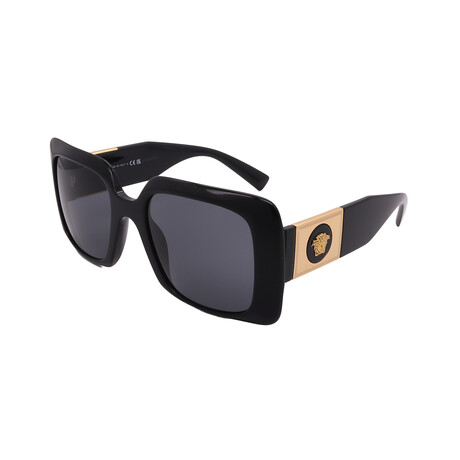 Versace // VE4405 GB1/87 Women´s Square Sunglasses // Black Gold + Dark Grey