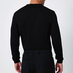 V-Neck Solid Sweater // Black (L)