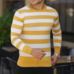 Crewneck Striped Sweater // Yellow + White (S)