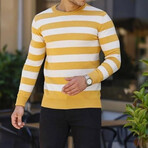 Crewneck Striped Sweater // Yellow + White (S)