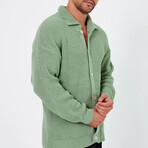 Button Up Ripped Cardigan // Light Green (S)