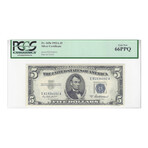 1953 A $ 5 Silver Certificate PCGS 66 PPQ