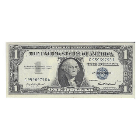 1957 $ 1 Silver Certificate Up Ladder # G 95969798 A