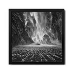 Stirling Falls, Milford Sound, South Island, New Zealand Premium Framed Posters (16"H x 16"W x 1"D)