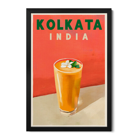 Kolkata Cocktail Travel Poster Premium Framed Posters (24"H x 16"W x 1"D)