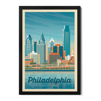 Philadelphia Pennsylvania Travel Poster Premium Framed Posters (24"H x 16"W x 1"D)