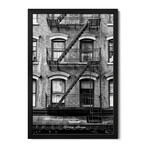 Black Fire Escape Stairs Premium Framed Posters (24"H x 16"W x 1"D)