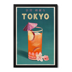 Tokyo Cocktail Travel Poster Premium Framed Posters (24"H x 16"W x 1"D)