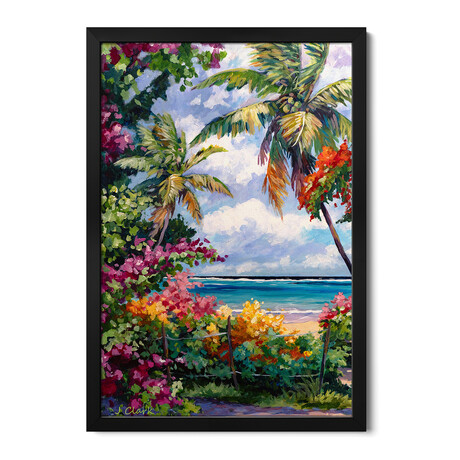 Colourful Beach View Premium Framed Posters (24"H x 16"W x 1"D)