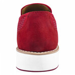 Powerball // Tuxedo Canvas Textile And Suede Leather Slip-On Shoes // Red (US: 9.5)