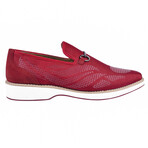 Powerball // Tuxedo Canvas Textile And Suede Leather Slip-On Shoes // Red (US: 9.5)