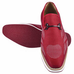 Powerball // Tuxedo Canvas Textile And Suede Leather Slip-On Shoes // Red (US: 9.5)