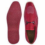 Powerball // Tuxedo Canvas Textile And Suede Leather Slip-On Shoes // Red (US: 9.5)