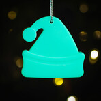 Shining Santa Hat Ornament // Pack of 3 // Aqua