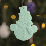 Sparkling Snowman Ornament // Pack of 3 // Aqua